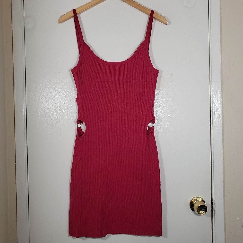 Urban Outfitters Valentines Ribbed Sexy Bodycon Cut Out Dress Size XXL